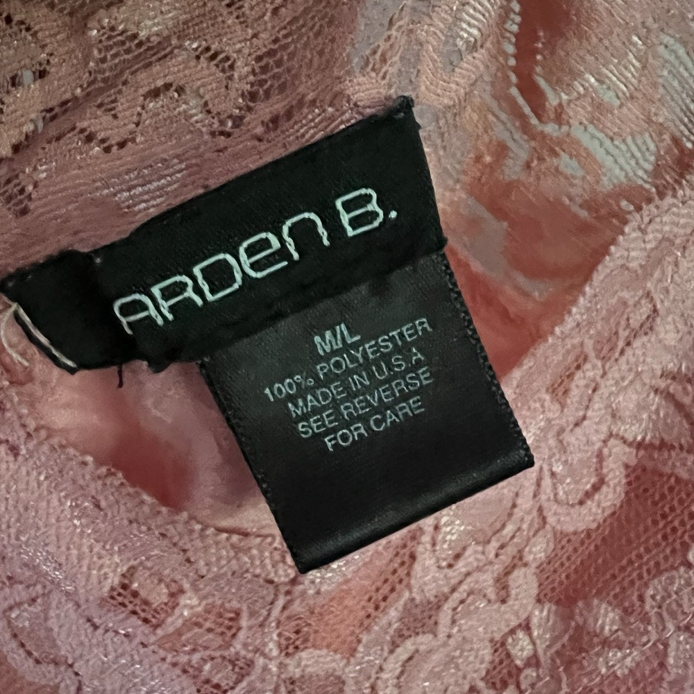 Vintage Arden B Y2K Cami Top Tank Pink Crinkle Lace M/L 90s Fairy Feminine - Picture 4 of 8